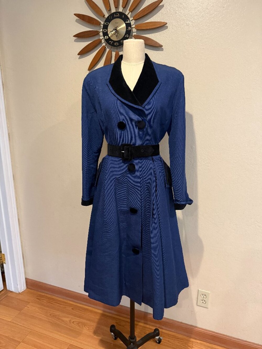 Trashy Diva Ribbed Rayon Navy Blue Coat Dress
